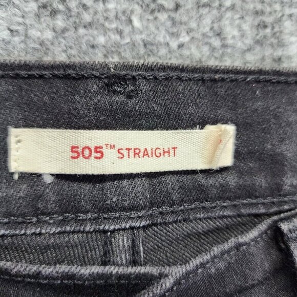 Levis 505 Straight Leg Womens Mid Rise Stretch Charcoal Wash Jeans Size 27 - Picture 3 of 13